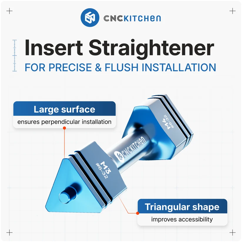 CNCKitchen Instickshjälp för Gängade Insatser M2 - M10