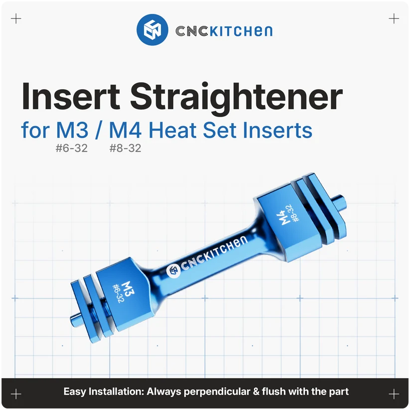 CNCKitchen Instickshjälp för Gängade Insatser M2 - M10